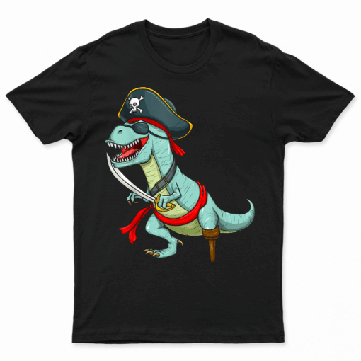 Pirate Dinosaur T Rex Funny Tyrannosaurus Halloween Costume T Shirt