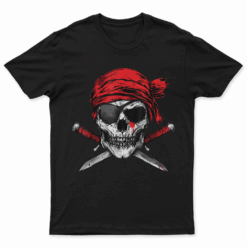 Pirate Flag Skull And Crossbones Skeleton Graphic Halloween T Shirt