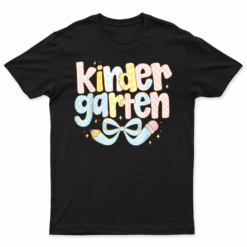 Preppy Bow Kindergarten Teacher Team Back To School Girls T Shirt