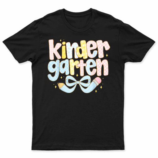 Preppy Bow Kindergarten Teacher Team Back To School Girls T Shirt