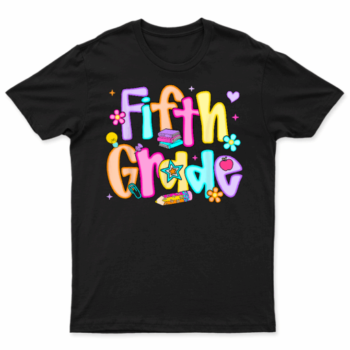 Preppy Fifth Grade Back To School 5Th Grade Teacher Girl Boy T Shirt