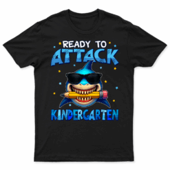 Ready To Attack Kindergarten Shark First Day Of School Boys T Shirt