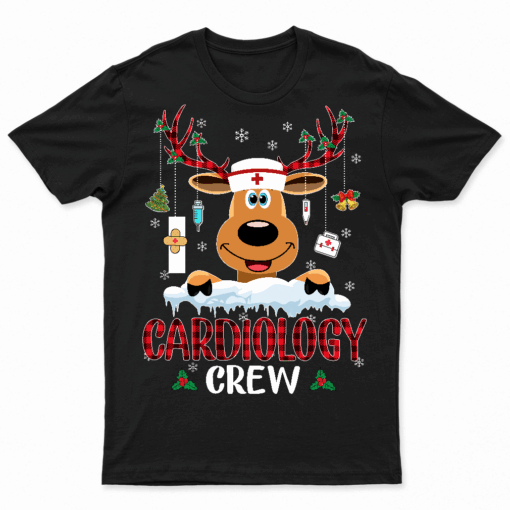 Reindeer Christmas Nurse Stethoscope Nurse Squad Christmas T Shirt