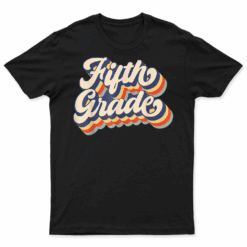 Retro Sunset Fifth Grade Teacher  Student Back To School T Shirt