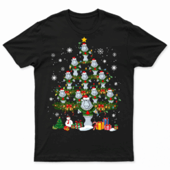 Santa  Reindeer Manatee Xmas Tree Xmas Light Manatee T Shirt