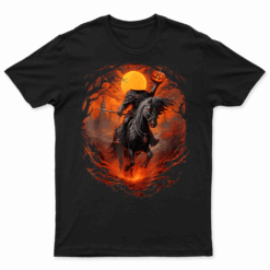 Scary Pumpkin Headless Horseman Halloween T Shirt
