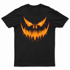 Scary Spooky Jack O Lantern Face Pumpkin Halloween Men Boys T Shirt