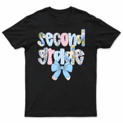 Second Grade Coquette Bow Pencil First Day Back To School T Shirt