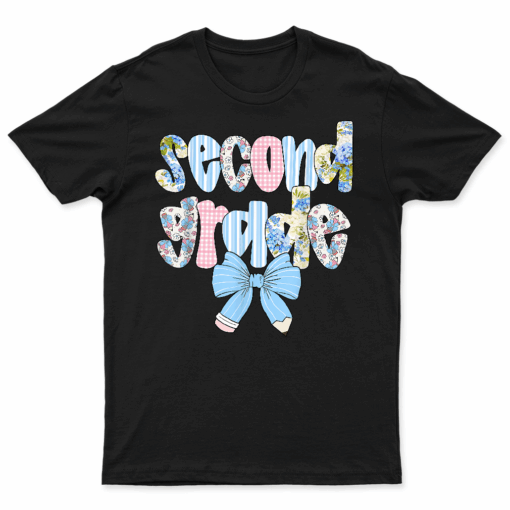 Second Grade Coquette Bow Pencil First Day Back To School T Shirt