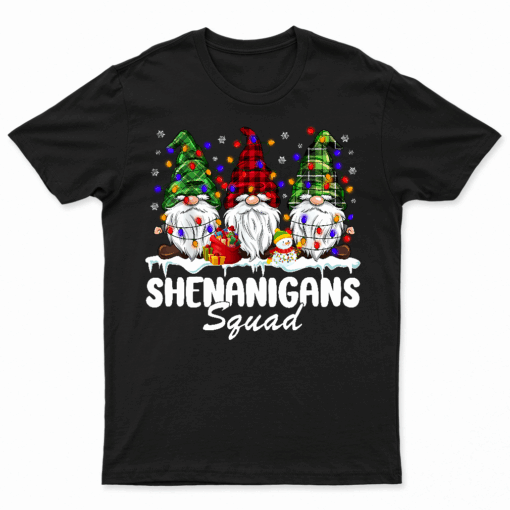 Shenanigans Squad Gnomes Pajamas Family Matching Christmas T Shirt