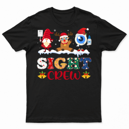 Sight Crew Funny Optometry Gnome Reindeer For Christmas T Shirt