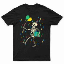 Skeleton Birthday Funny Happy Halloween Bday Boys Kids T Shirt