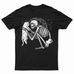 Skeleton Cat Skull Kitty Cute Goth Halloween Men Women Kids T Shirt