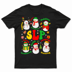 Speech Language Pathologist SLP Merry Christmas Cute Snowman T Shirt