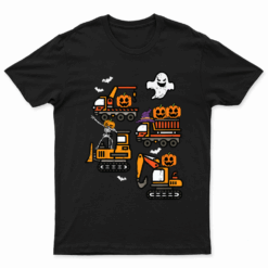 Spooky Construction Trucks Halloween Costume Toddler Boys T Shirt