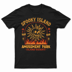 Spooky Island Est 2002 Amusement Park Skull Halloween T Shirt