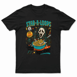 Stab A Loops Horror Cereal Box Halloween Killer Breakfast T Shirt