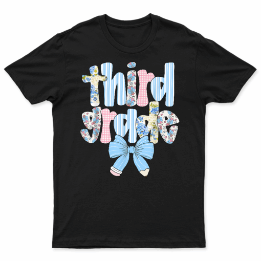 Third Grade Coquette Bow Pencil First Day Back To School T Shirt