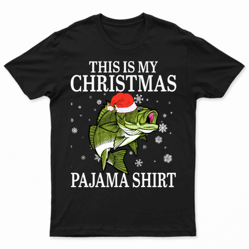 This Is My Christmas Pajama Shirt Fishing Xmas Dad