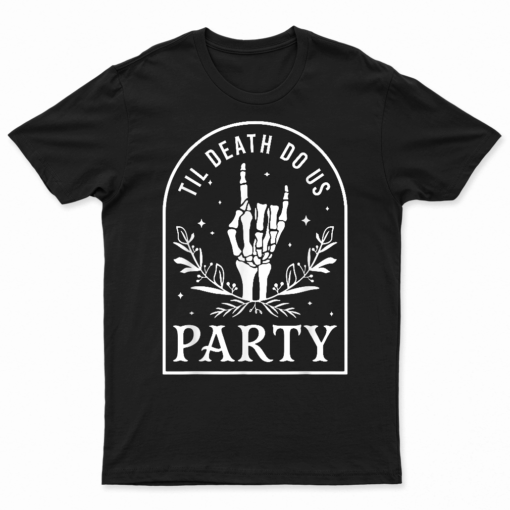 Til Death Do Us Party Retro Halloween Bachelorette Matching T Shirt