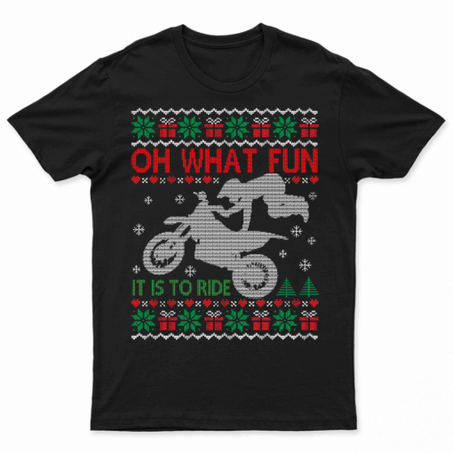 Ugly Christmas Sweater Dirt Bike Motorcycle Motocross Biker T Shirt