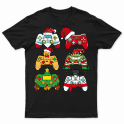 Video Game Controller Christmas Santa  Gamer Gift Boys T Shirt