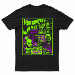 Vintage Horrorfest Halloween Movie Poster Old Time Horror T Shirt