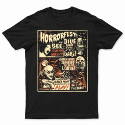Vintage Horrorfest Poster Halloween Movie Old Time Horror T Shirt