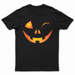 Wink Face Pumpkin Jack O Lantern Costume Cool Halloween Gift T Shirt