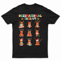 Women Retro Occupational Therapy Christmas Reindeers OT OTA